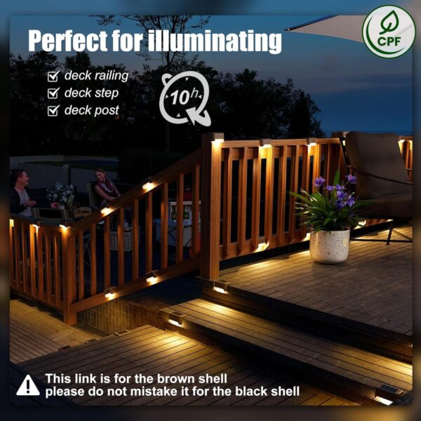 SOLPEX Solar Deck Lights Outdoor 16 Pack, Solar Step Lights Waterproof Led Solar lights for Outdoor Stairs, Step , Fence, Yard, Patio, and Pathway(Warm White) 3