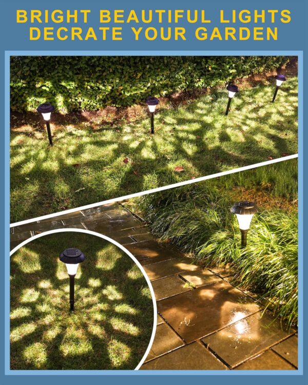 Solar Pathway Lights,6 Pack Solar Lights Outdoor Waterproof,Outdoor Solar Lights for Yard,Lawn,Patios, Garden,Landscape,Walkway,Driveway 3