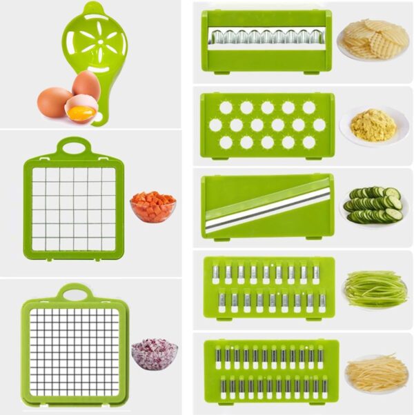 Vegetable Choppers,GXIQYL Multifunctional 16-in-1 Food Choppers Onion Chopper Vegetable Slicer Cutter Dicer Veggie chopper for Pepper Salad Tomato Potato Carrot Garlic 2
