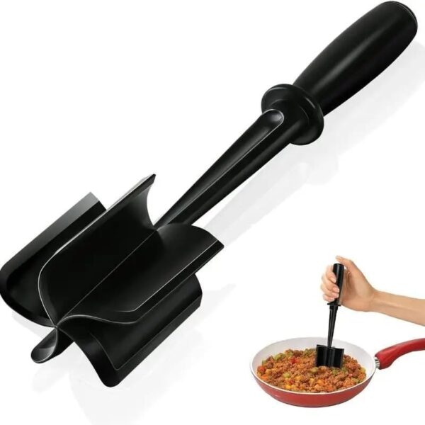 Meat Chopper for Ground Beef, Heat Resistant Meat Masher for Hamburger Meat Meat Masher, Ground Beef Chopper Tool Kitchen Tools & Gadgets(Deep Black) 2
