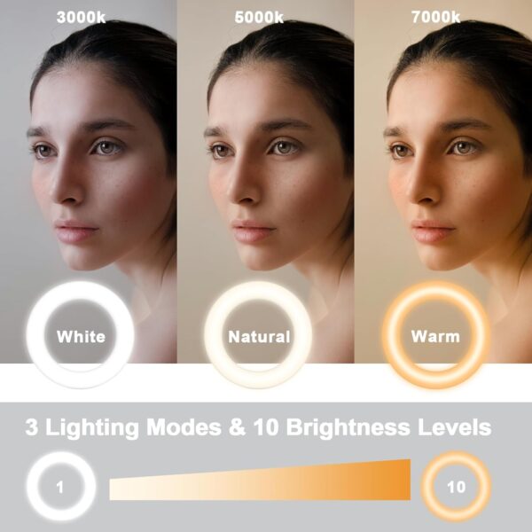 Ring Light Clip on Laptop Monitor, Webcam Light 10 Brightness Level Video Conference Lighting for Remote Working/Zoom Calls/Self Broadcasting/Live Streaming/Video Recording/TikTok 2
