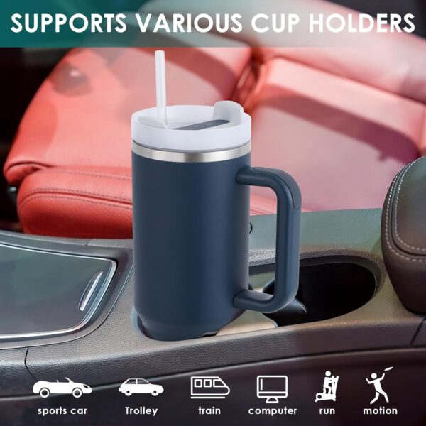 40oz Tumbler with Handle Straw Lid, Stainless Steel Vacuum | Insulated Reusable Travel Mug | Keep Drinks Cold | Ice Gym Cup | Gifts for Women Men Lovers | Car Holder Friendly | Navy Blue 2 Tumbler