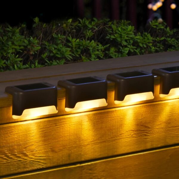 SOLPEX Solar Deck Lights 12 Pack, Waterproof Led Lights for Outdoor Stairs, Step, Fence, Yard, Patio, and Pathway(Warm White) 2 Solar
