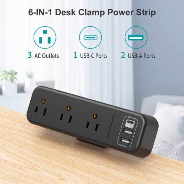 Desk Clamp Power Strip
