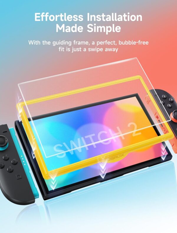 2-Pack Anti-Glare Screen Protector for Nintendo Switch 2, Matte Tempered Glass Protector Easy to Install with Guiding Frame 9H Hardness Scratch Resistant Accessories for Switch2 3
