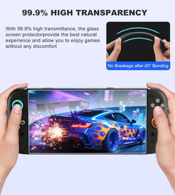 Screen Protector Tempered Glass Compatible with Nintendo Switch 2 (2025), 2 Pack Transparent HD Clear Anti-Scratch Switch 2 Screen Protector Skin Set for Nintendo Switch Accessories 3
