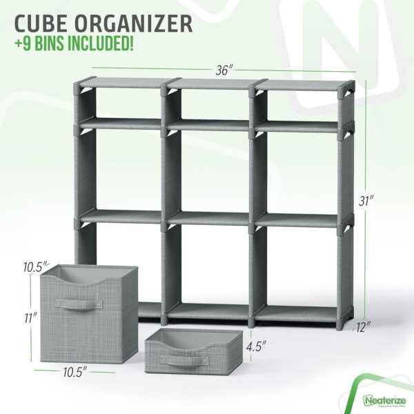 Cube Closet Organizers, Includes All Storage Cube Bins, Easy To Assemble Storage Unit With Drawers | Room Organizer For Clothes, Baby Closet Bedroom, Playroom, Dorm (Light Grey) 3