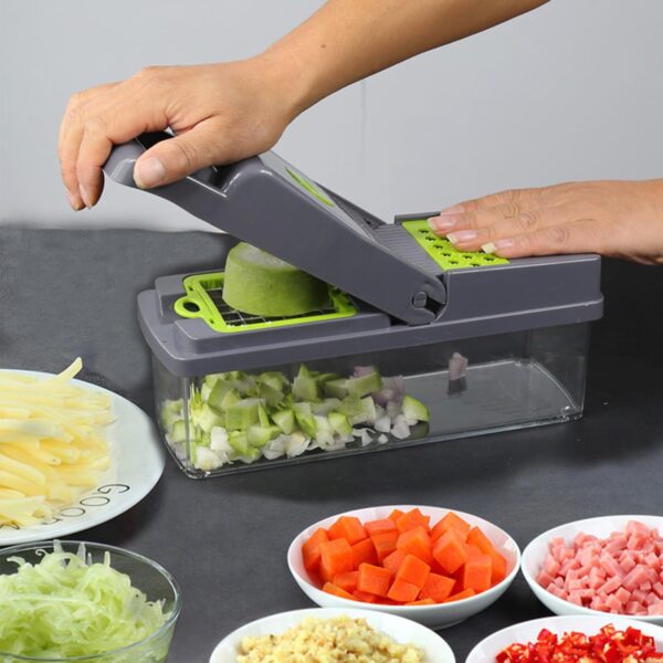 Vegetable Choppers,GXIQYL Multifunctional 16-in-1 Food Choppers Onion Chopper Vegetable Slicer Cutter Dicer Veggie chopper for Pepper Salad Tomato Potato Carrot Garlic 3