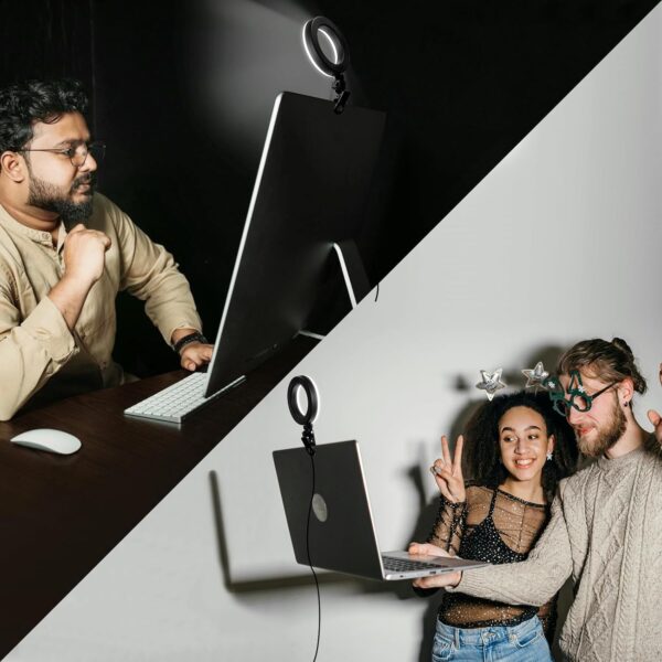 Ring Light Clip on Laptop Monitor, Webcam Light 10 Brightness Level Video Conference Lighting for Remote Working/Zoom Calls/Self Broadcasting/Live Streaming/Video Recording/TikTok 3