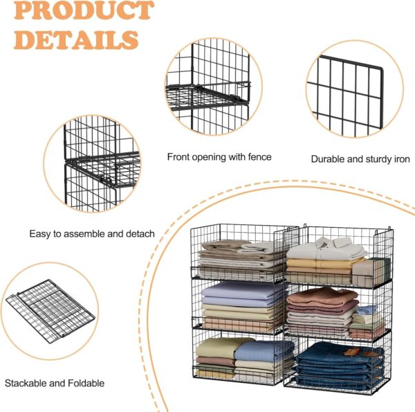 6-Tier Stackable Closet Organizers and Storage Shelves 3