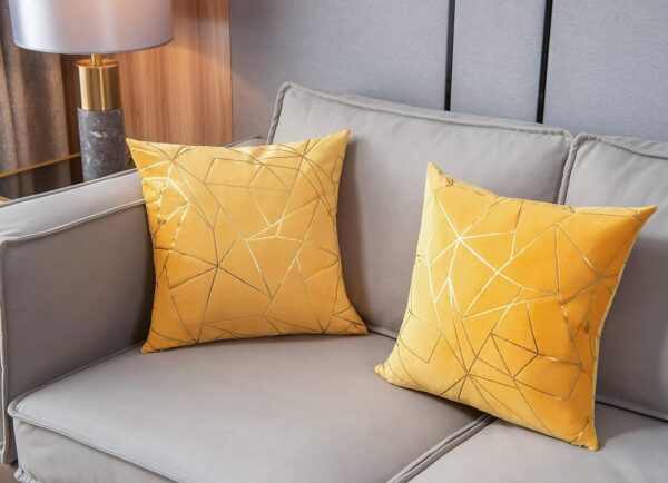 Throw Pillow Covers Velvet Decorative 2 Packs Ultra-Soft Cushion Case for,Christmas,Sofa,Bedroom,Car Living Room (Lemon Yellow, 20"X20") 3 Throw Pillow
