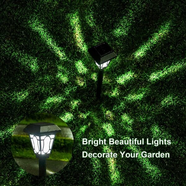 12 Pack Solar Lights with Cute Light Patten, 3 Lumens Cool White Led, for Pathway,Path, Patio, Yard, Driveway, Walkway, Lawn and Garden 3 Solar Lights