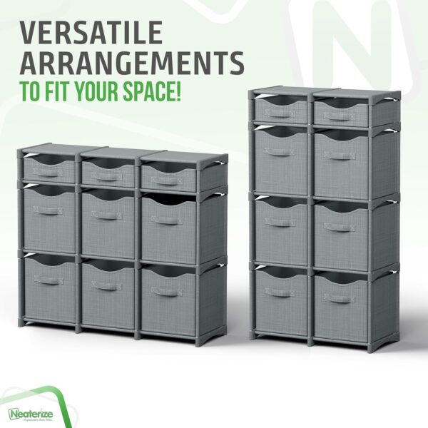 Cube Closet Organizers, Includes All Storage Cube Bins, Easy To Assemble Storage Unit With Drawers | Room Organizer For Clothes, Baby Closet Bedroom, Playroom, Dorm (Light Grey) 2
