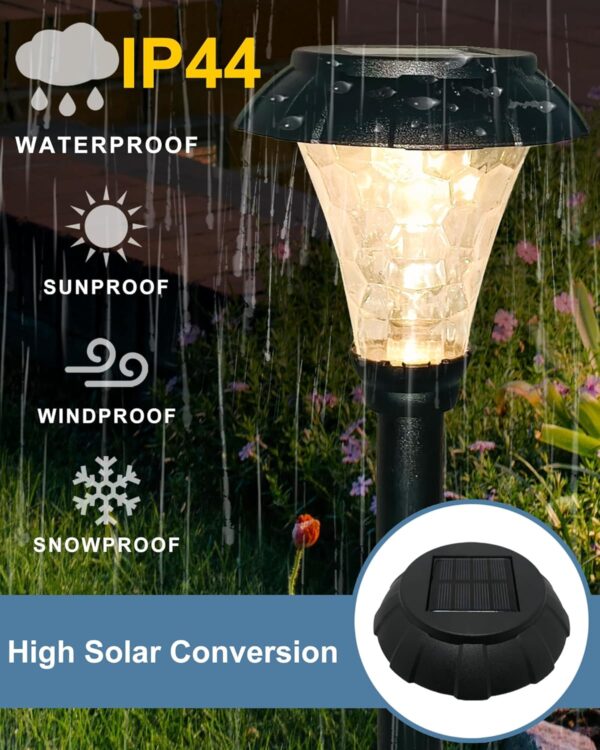 Solar Pathway Lights,6 Pack Solar Lights Outdoor Waterproof,Outdoor Solar Lights for Yard,Lawn,Patios, Garden,Landscape,Walkway,Driveway 2