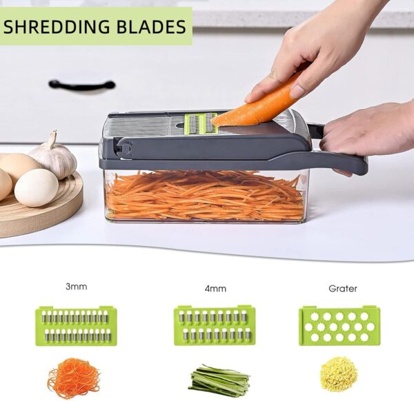 Vegetable Chopper Slicer 16-in-1 with Spice Chopper Set 7 Blades Veggie Dicer Onion Fruit Cutter 4