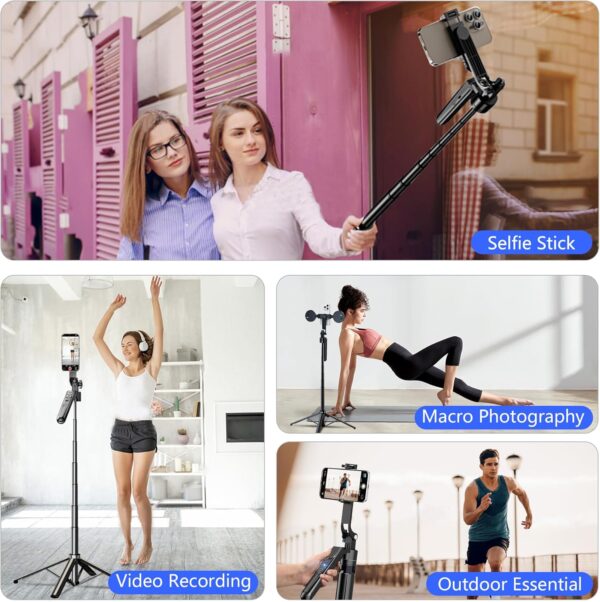 Auto Face Tracking Selfie Stick Tripod for iPhone with Light 70.9" Phone Camera Tripod Stand 360 Rotation Follows Your Movement with Wireless Remote for Content Creator Vlog Live Stream Video Record 4