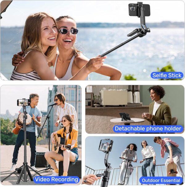Auto Face Tracking Selfie Stick Tripod for iPhone with Light,360 Rotation That Follows Your Movement,63" Phone Camera Tripod Stand with Remote for Content Creator Vlog Live Stream Video Recording 4