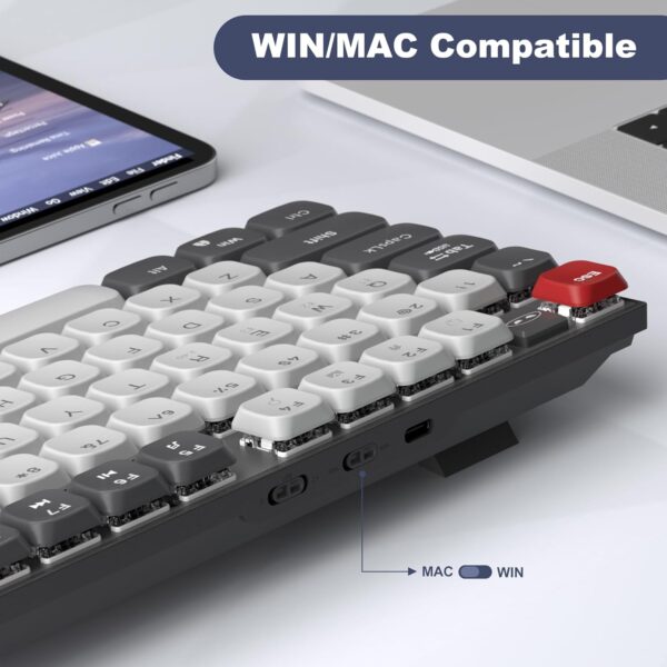 MageGee Wireless Mechanical Keyboard Moon104 RGB Backlight Triple Mode 2.4GHz/BT/USB-C Wired Office Keyboard for Computer/Desktop/PC/Laptop/Surface/Smart TV and Windows 10/8/ 7 5 Mechanical