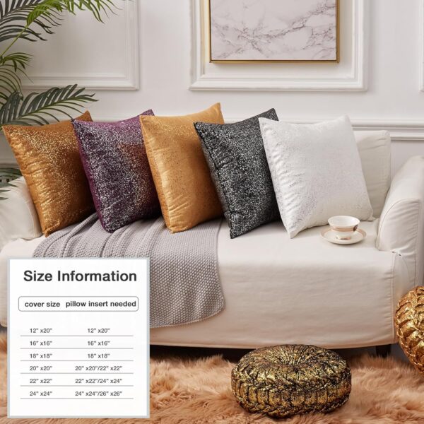 Champagne Throw Pillows 18x18,Gold and White Pillow Covers 2