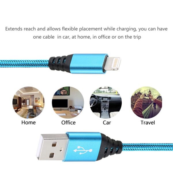 iPhone Charger 10FT 5Pack Apple MFi Certified Lightning Cable Fast Charging Nylon Braided USB-A to Lightning Compatible with iPhone 14/13 mini/14/13/12/11 Pro MAX/XR/XS/8/7/Plus/6S/SE/iPad 2