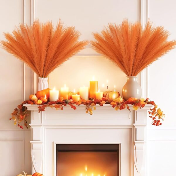 Orange Faux Pampas Grass