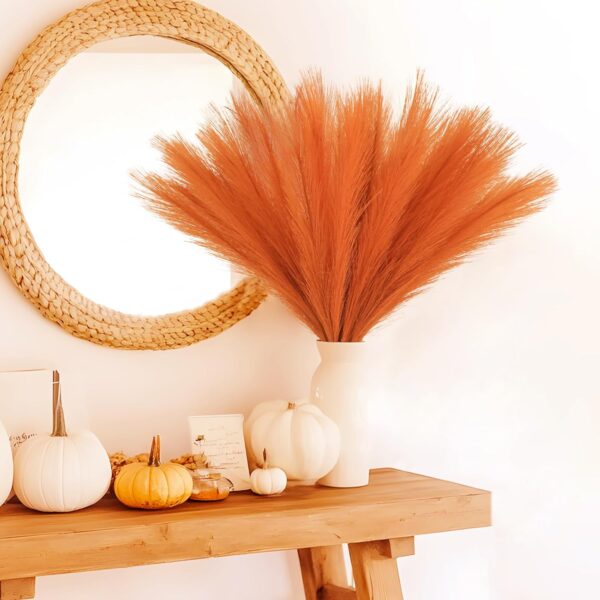 Orange Faux Pampas Grass