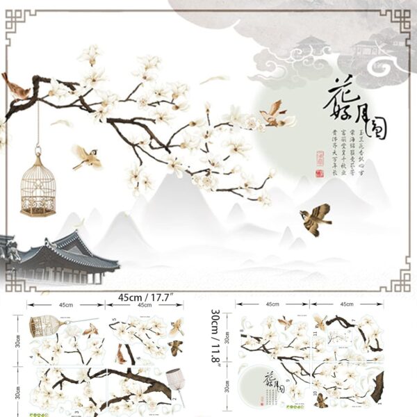 White Flower Wall Stickers