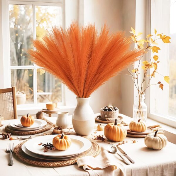Orange Faux Pampas Grass
