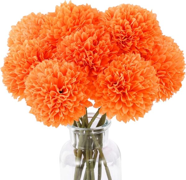 Artificial Orange Chrysanthemums