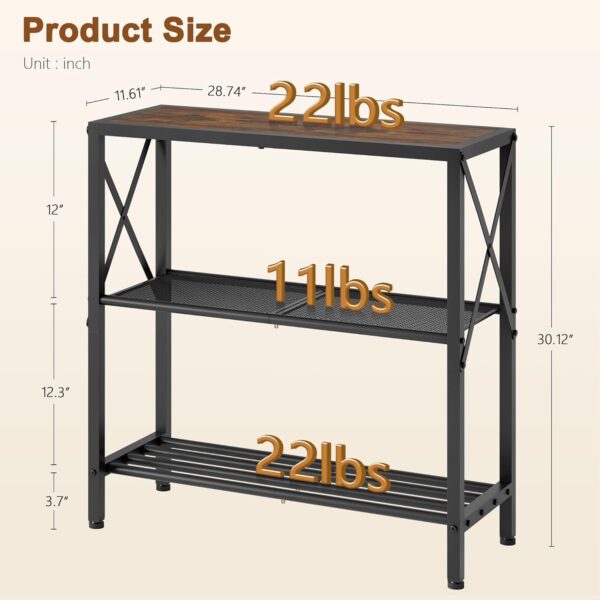 Industrial 3-Tier Console Table