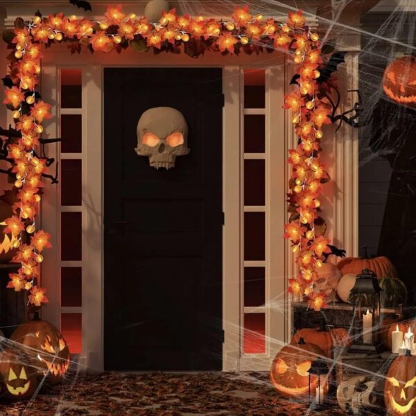 Garland with Pumpkin LED Lights