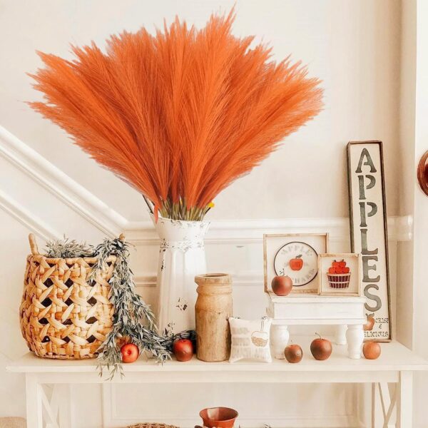 Orange Faux Pampas Grass
