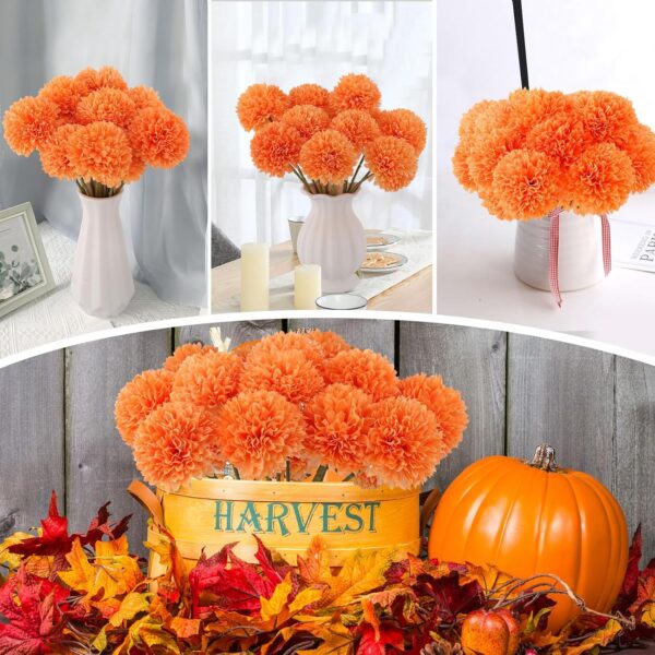 Artificial Orange Chrysanthemums
