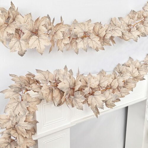 2-Pack 6Ft Fall Garland with Maple Leaves, Autumn & Thanksgiving Home Decorations