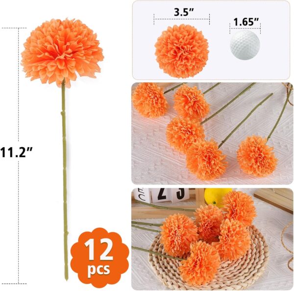 Artificial Orange Chrysanthemums