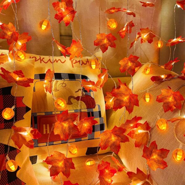Garland with Pumpkin LED Lights