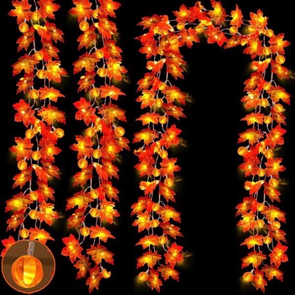 Garland with Pumpkin LED Lights