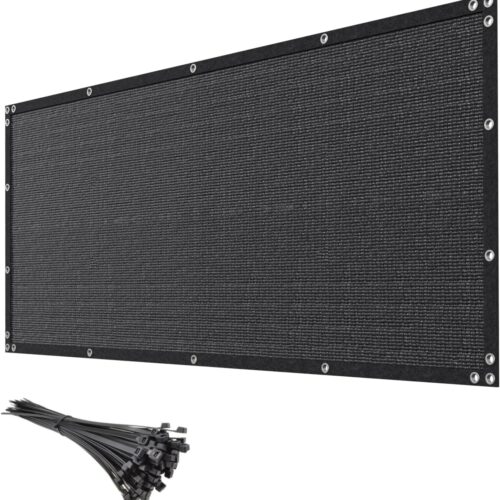 5ft x 50ft Black Privacy Fence Screen, 90% Blockage Mesh Shade Cover for Outdoor & Garden