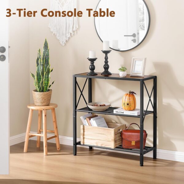 Industrial 3-Tier Console Table
