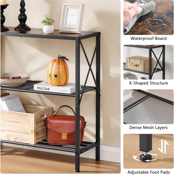 Industrial 3-Tier Console Table