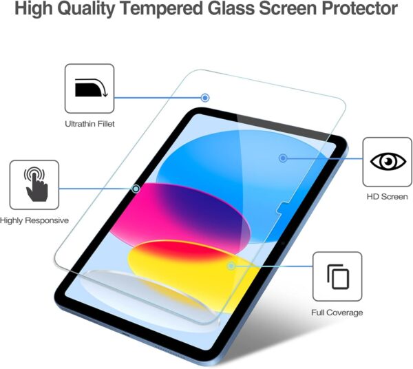 ProCase 2 Pack Screen Protector for iPad A16 2025 11th/10th 2022 Generation (11-inch/10.9), Tempered Glass Film Guard -Clear 4