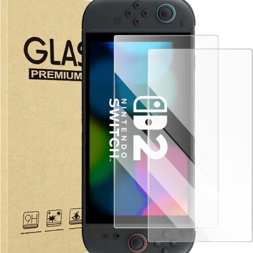 2 Pack 2025 Nintendo Switch 2 Screen Protector Tempered Glass | 7.9'' Size | Case Friendly | Anti Scratch | Bubble Free | Ultra Resistant