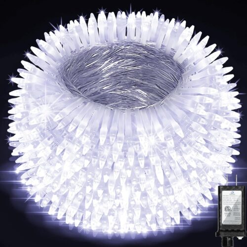 BBUS0825-963EE_1 1500 LED Chrstmas String Lights, 492FT Super Long Christmas Lights with 8 Modes, Christmas Tree Lights with Timer Memory for Indoor Outdoor Tree Fence Garden Xmas Wedding Party Decor Cool White