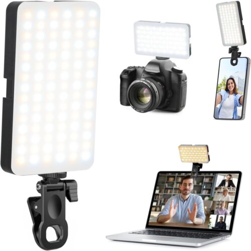 BBUS0907-1329EE_1 Portable Selfie Light for iPhone: 90 LED Rechargeable Phone Fill Lights, Ring Light for Camera Picture, Makeup Photo, Video Conferences, Laptop Use, Zoom Meetings, TikTok, Vlog Photography