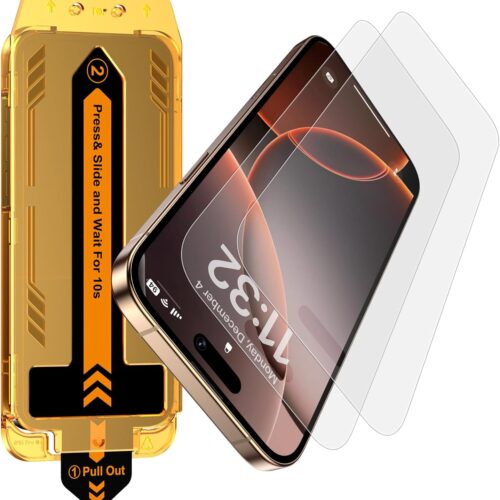 BBUS0907-1463EE_1 Esanik 2 Pack Matte Glass Screen Protector for iPhone 16 Pro Max | Auto-alignment & auto-dust removal | Anti-Glare & Anti-Fingerprint | Anti-Reflection | Bubble Free | Smooth as Silk | 9H Glass Screen Cover