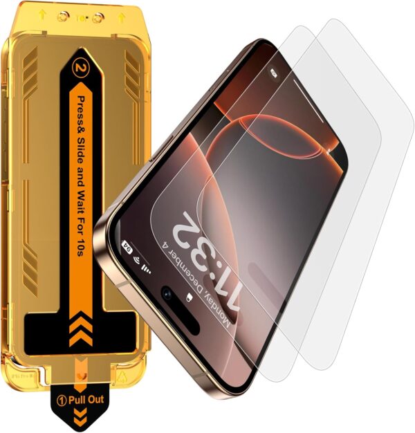 Esanik 2 Pack Matte Glass Screen Protector for iPhone 16 Pro Max | Auto-alignment & auto-dust removal | Anti-Glare & Anti-Fingerprint | Anti-Reflection | Bubble Free | Smooth as Silk | 9H Glass Screen Cover 1