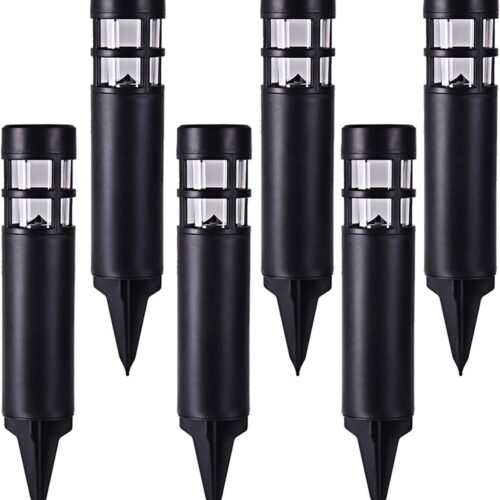 BBUS1462MZ_1 SUNWIND Solar Garden Lights LED Bollard Black 6 Pack