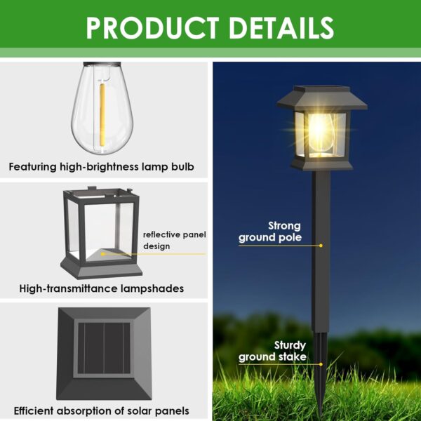 Solar Pathway Lights Outdoor 12 Pack LED Warm White 3