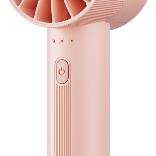 Portable Mini Handheld Turbo Fan, 4 Speed High Velocity Personal [Max 16H Cooling Time], Rechargeable Purse Travel Essentials for Vacation/Beach/Trip - Pink