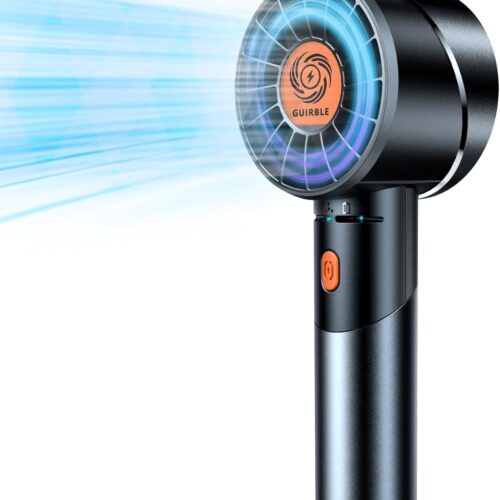 Handheld Fan,Portable Turbo Fan,Powerful Personal Fan(7000rpm High-Speed Motor,Battery Work 3-16 H),USB Rechargeable Mini Handheld Fan for Travel/Outdoor/Gift/Makeup (Black)